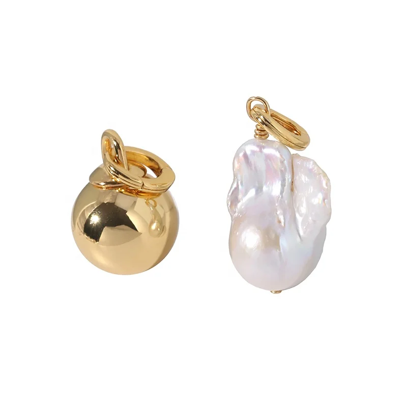 

Baroque Pearl Pendants Gold Ball Jewelry Men Diy Necklace Women