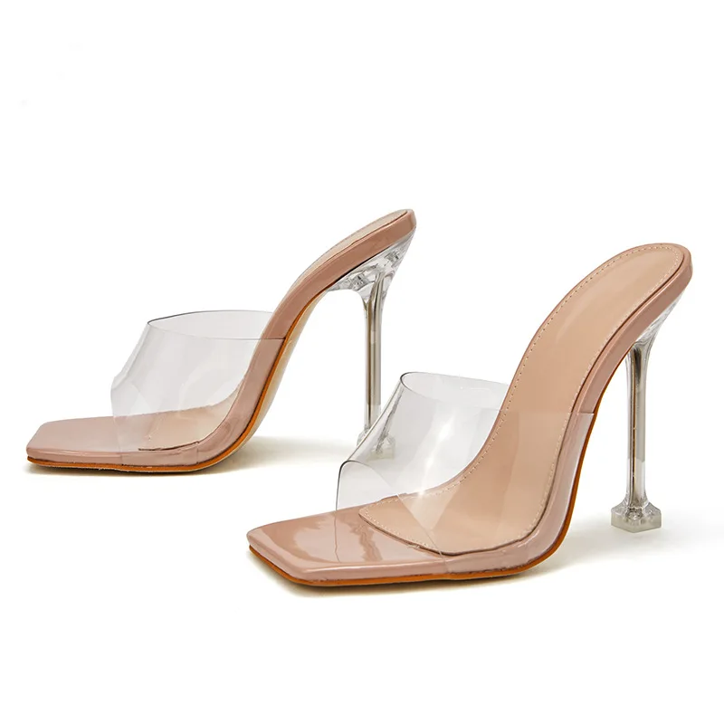 

6400 Transparent PVC Sandals Women Clear Crystal Cup High Heel Stilettos Sexy Pumps Summer Shoes Peep Toe Women Pumps