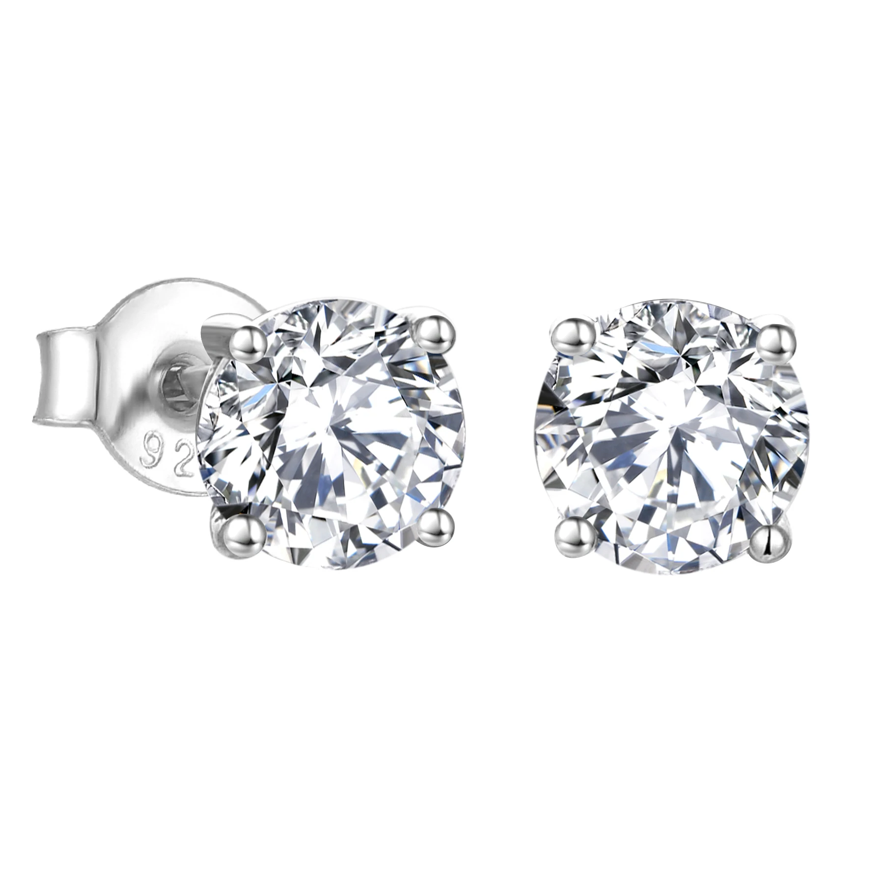 

Fine jewelry diamond stud earring 925 sterling silver vvs 1ct iced out moissanite earrings