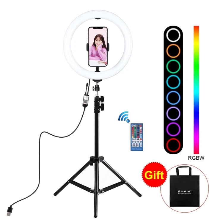

1.1m Tripod Mount 10.2 inch 26cm RGBW LED Vlogging Video Phone Selfie Light Ring