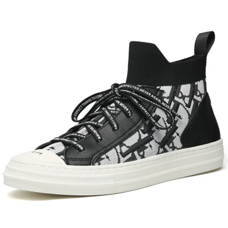 

High Top Canvas Shoes Men Breathable Socks Sneakers for Man 2020 New Style Comfortable Casual Shoes Male Vulcanized Shoes