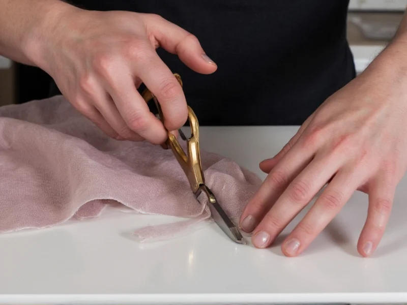 Artisan demonstrating precise fabric cutting with ergonomic dressmaker shears