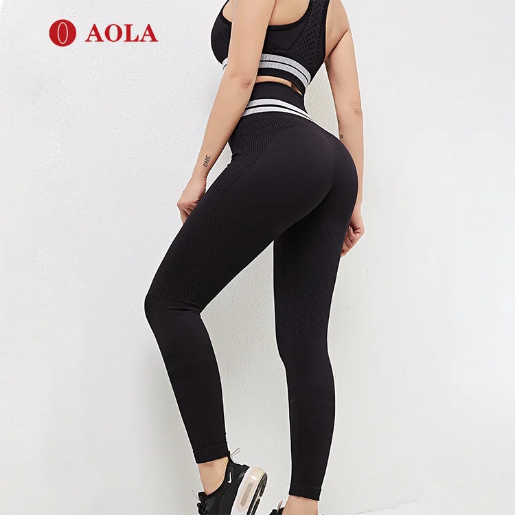 

AOLA Athletic Wear Women Active Wear Set Sport Bra+ High Waist Workout Leggings Seamless Yoga Set, Pictures shows