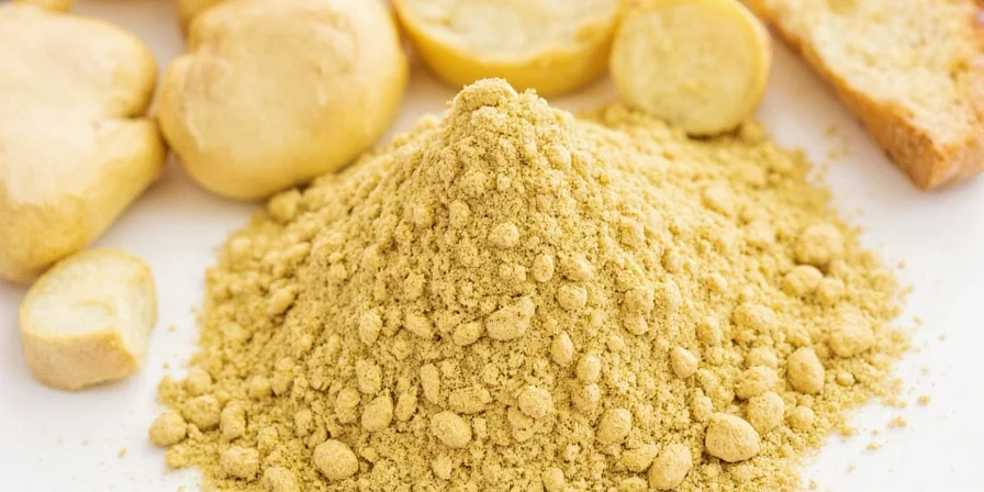 Close-up of ginger powder in a spoon