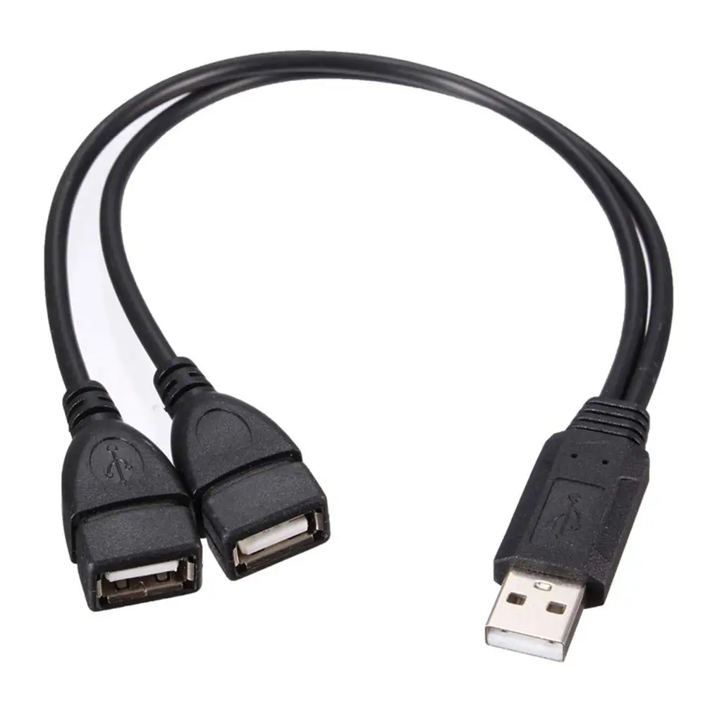 

USB Splitter Cable Male to 2 Female Adapter USB A Cord 2 Port Hub for Data Charging Syncing (Only one Port for Data), Colorful