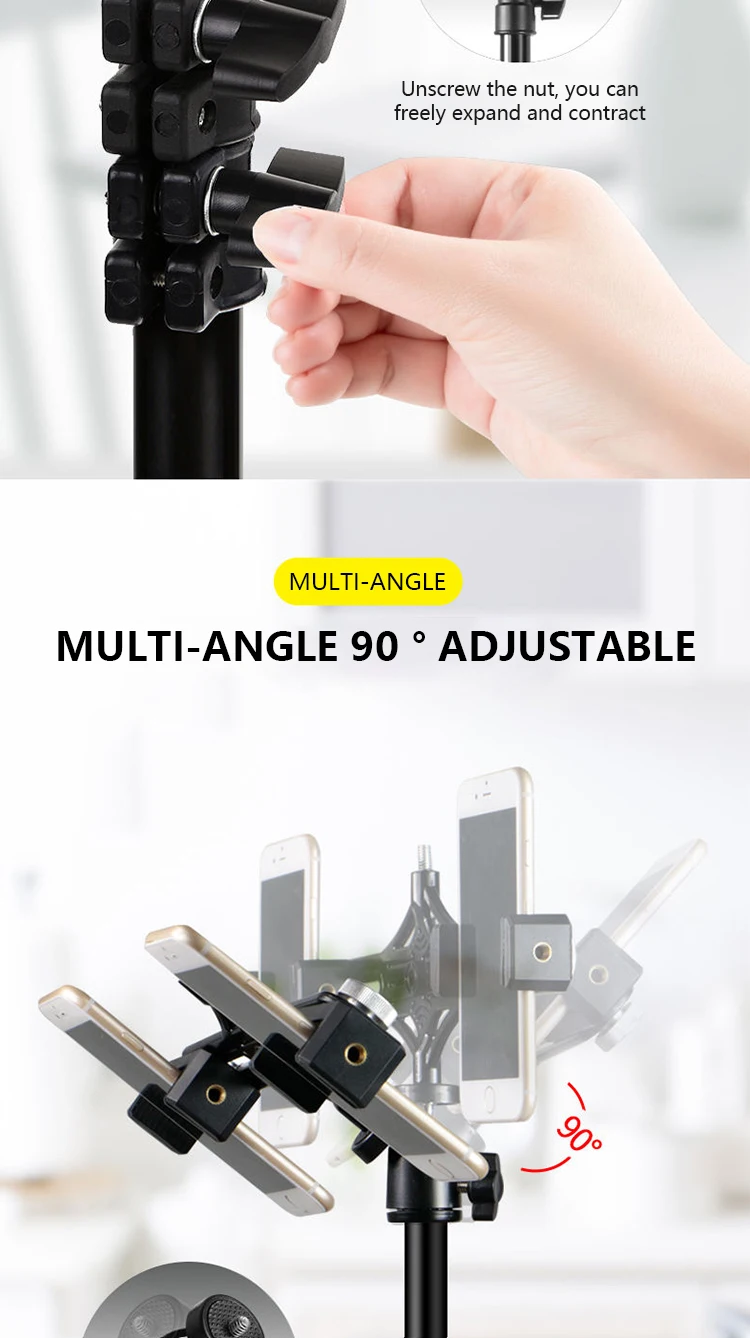 
Ring Light Spare parts flexibly Live Microphone Stand Phone StandTray Phone clip Ring Light With Tripod Stand Tik tok Youtube 