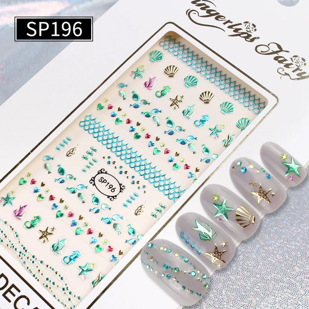 

Summer Ocean Design Nail Art Stickers Decals for Nail Decoration, Colorful