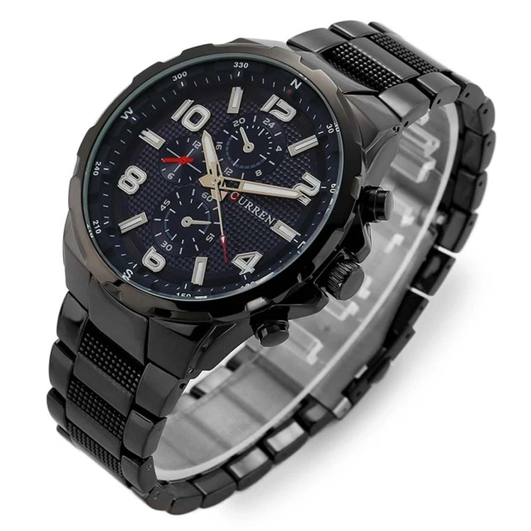 

CURREN 8276 popular sliver mens quartz watch stainless steel band water resistant dials decoration new business wristwatch