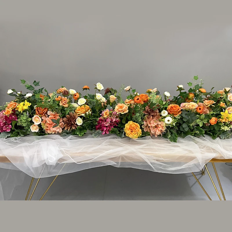 

DKB Artificial Flowers wedding decorative flowers table runner centerpieces made by rose peony