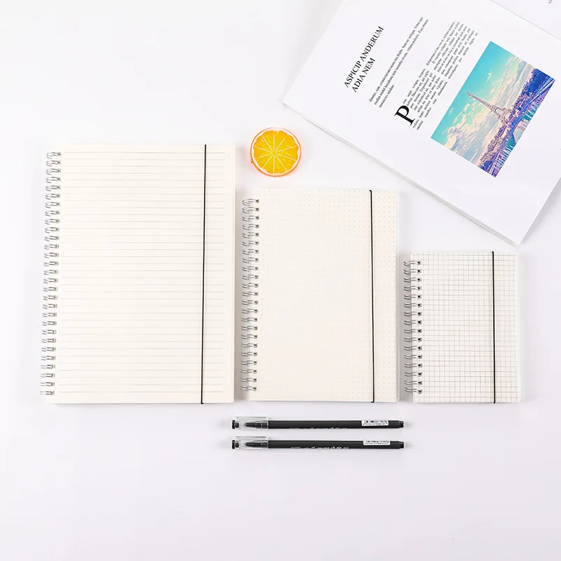 

80 Sheets Writing Pads Simple Transparent Frosted Coil Notebook Journal Book Student Notepad Mesh Blank Loose Leaf Notebook