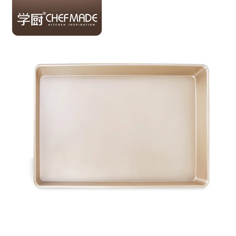 

CHEFMADE Commercial 60X40 Deep Baking Mold Non-Stick Aluminum Tray For Baking, Champagne gold