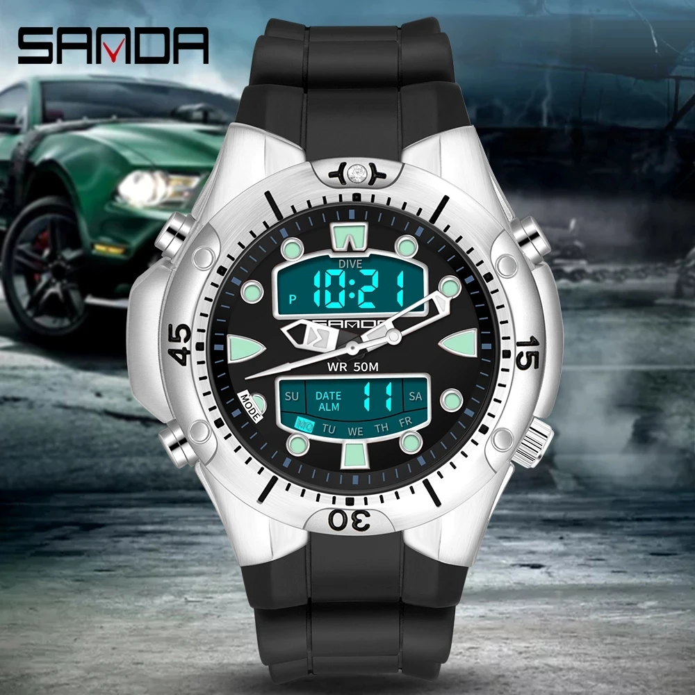 

SANDA Top Luxury Sport Men Quartz Watch Casual Style Military Watches Men Waterproof S Shock Male Clock relogio masculino 3009