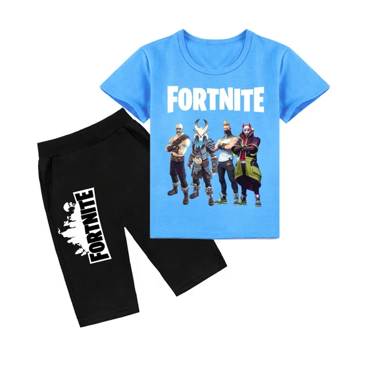 

Fashion Summer Fort Night Print Short Sleeve Two Piece Baby Girl Set