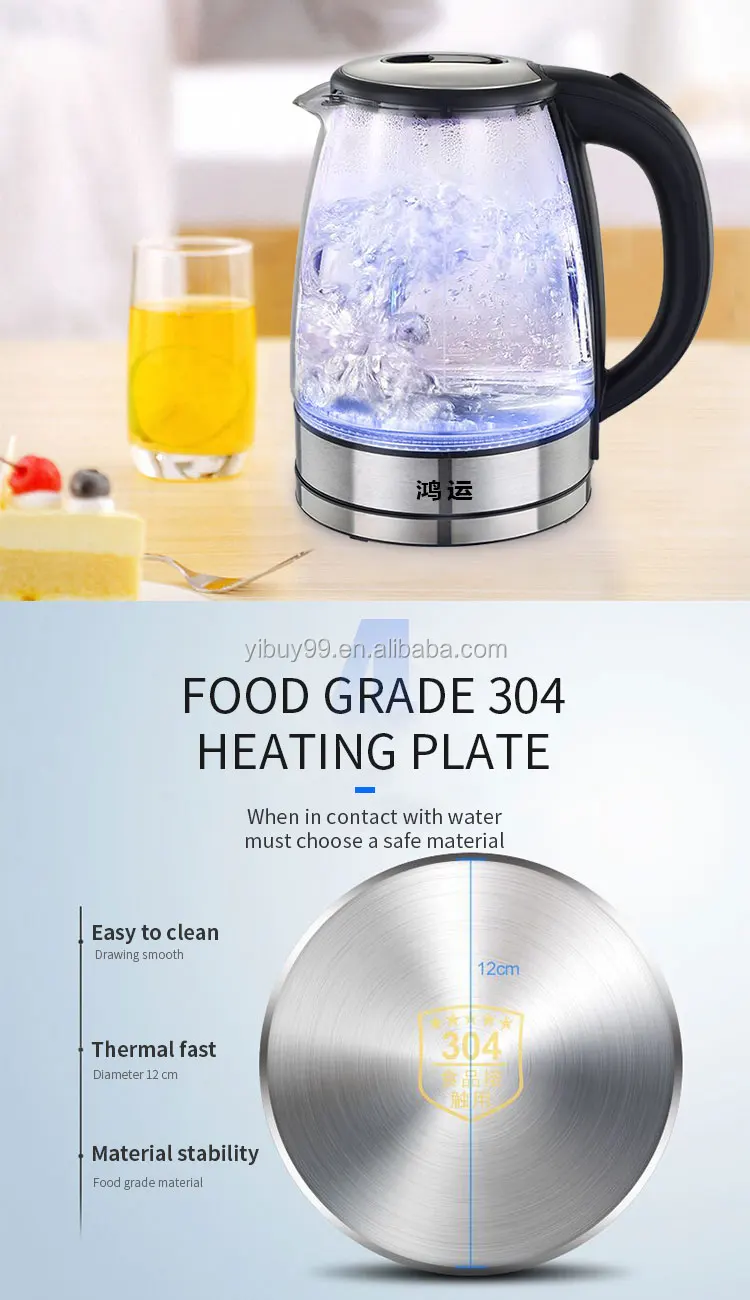 New Arrival Of 1.8l Glass Electric Water Kettle Of Home Appliance Auto