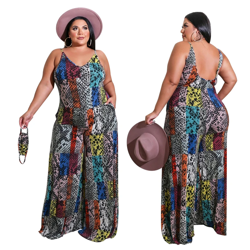 

2021 summer new style sling print cool summer jumpsuit casual women clothing women one piece jumpsuits and rompers