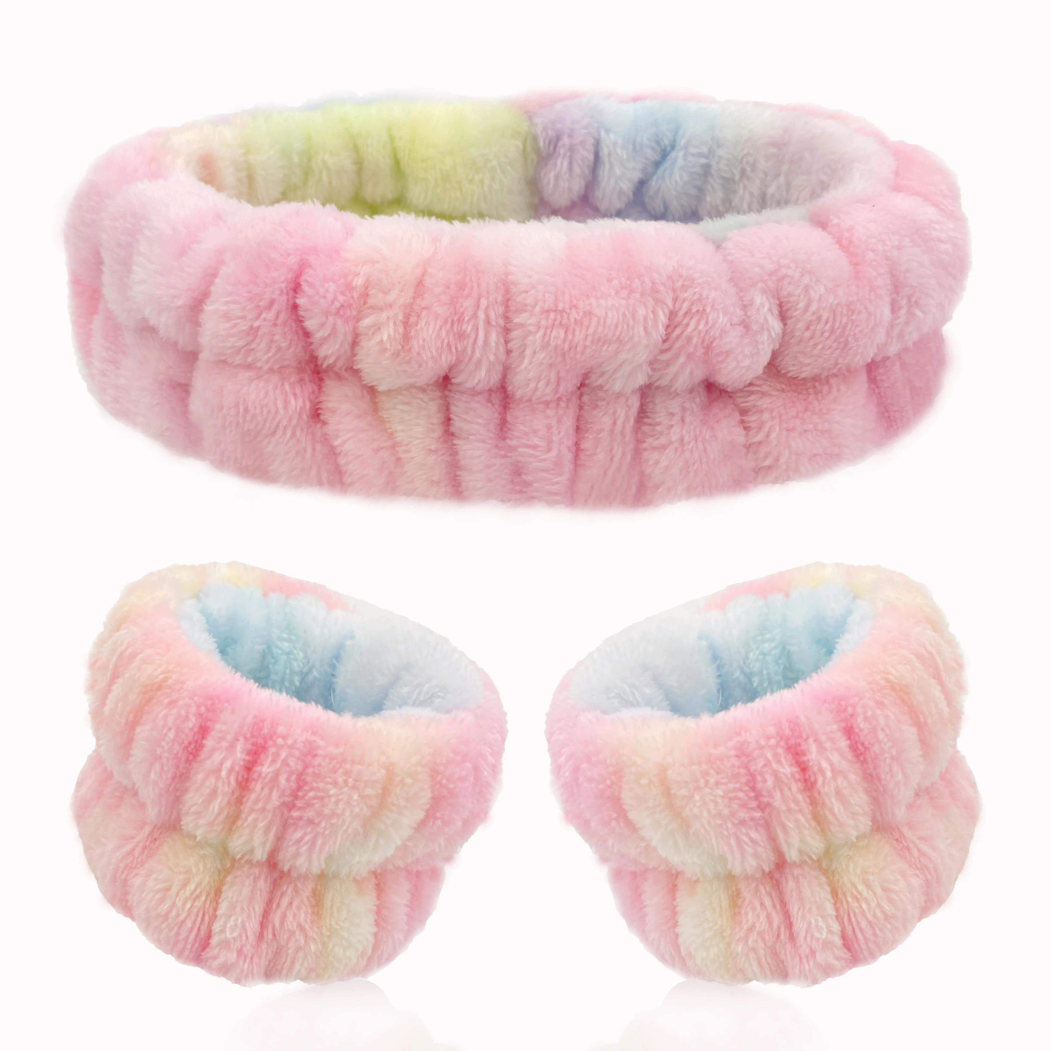 

Jachon Spa Headband Wrist Washband Face Wash Set Washing Makeup Cosmetic Shower Soft Women Hair Band