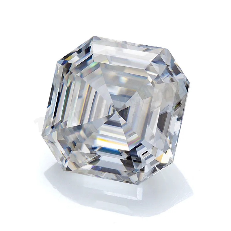 

wholesale loose stones synthetic diamond 5.5mm Asscher cut near colorless moissanite 1ct price, Def ghi jk