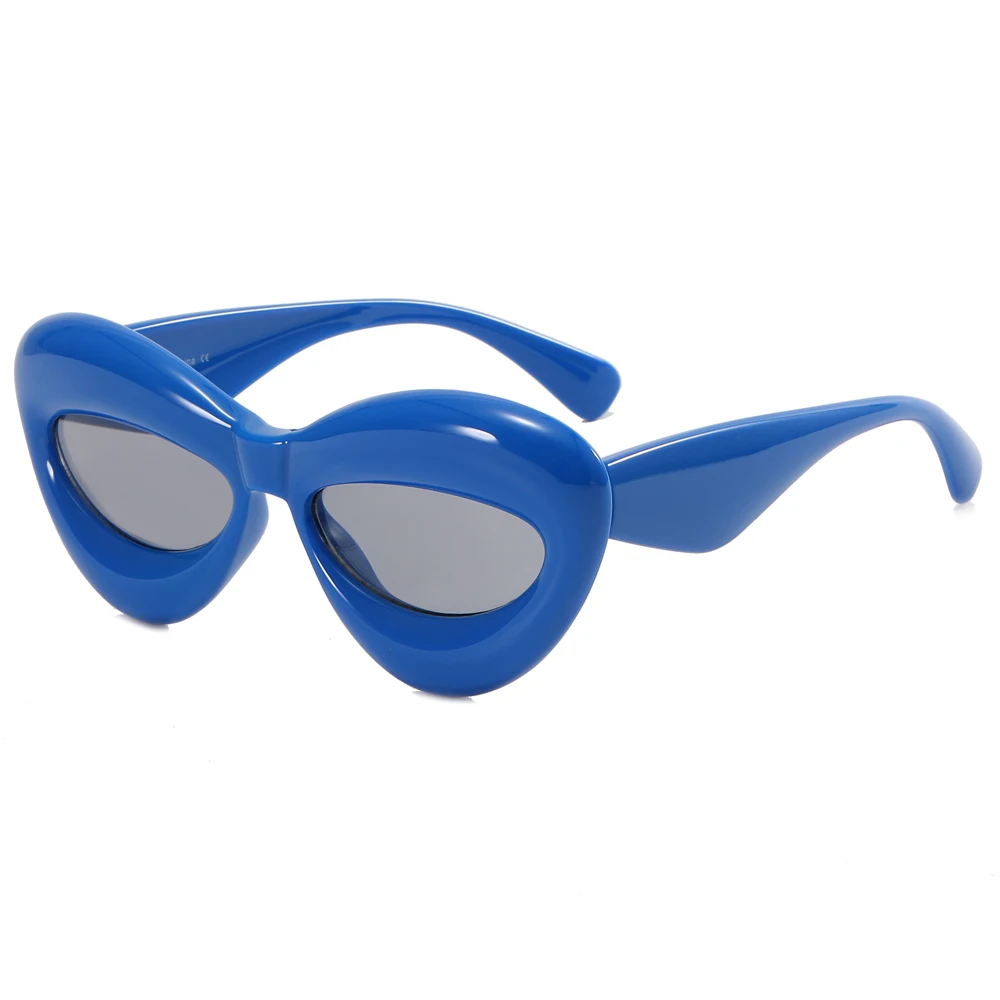 

Superhot Eyewear 68300 Fashion 2023 Chunky Women Oval Inflated Cat Eye Shades Trendy Fun Sunglasses