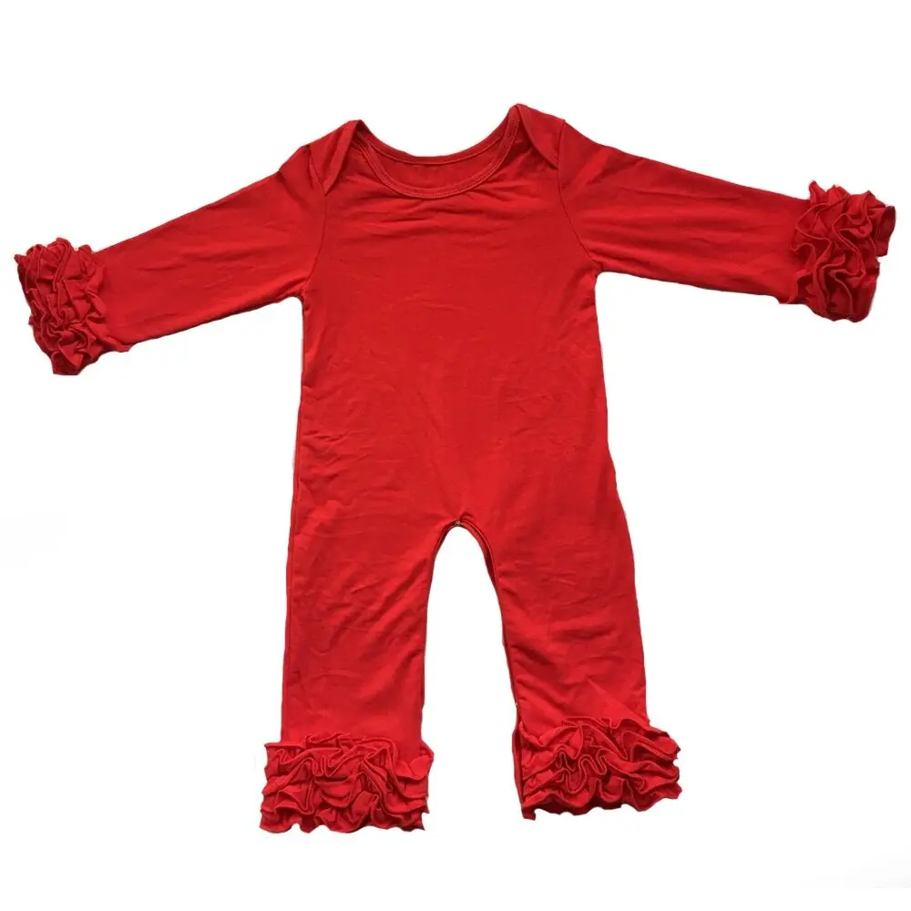 RTS long sleeve baby rompers children's winter overall baby ruffle blank onesie
