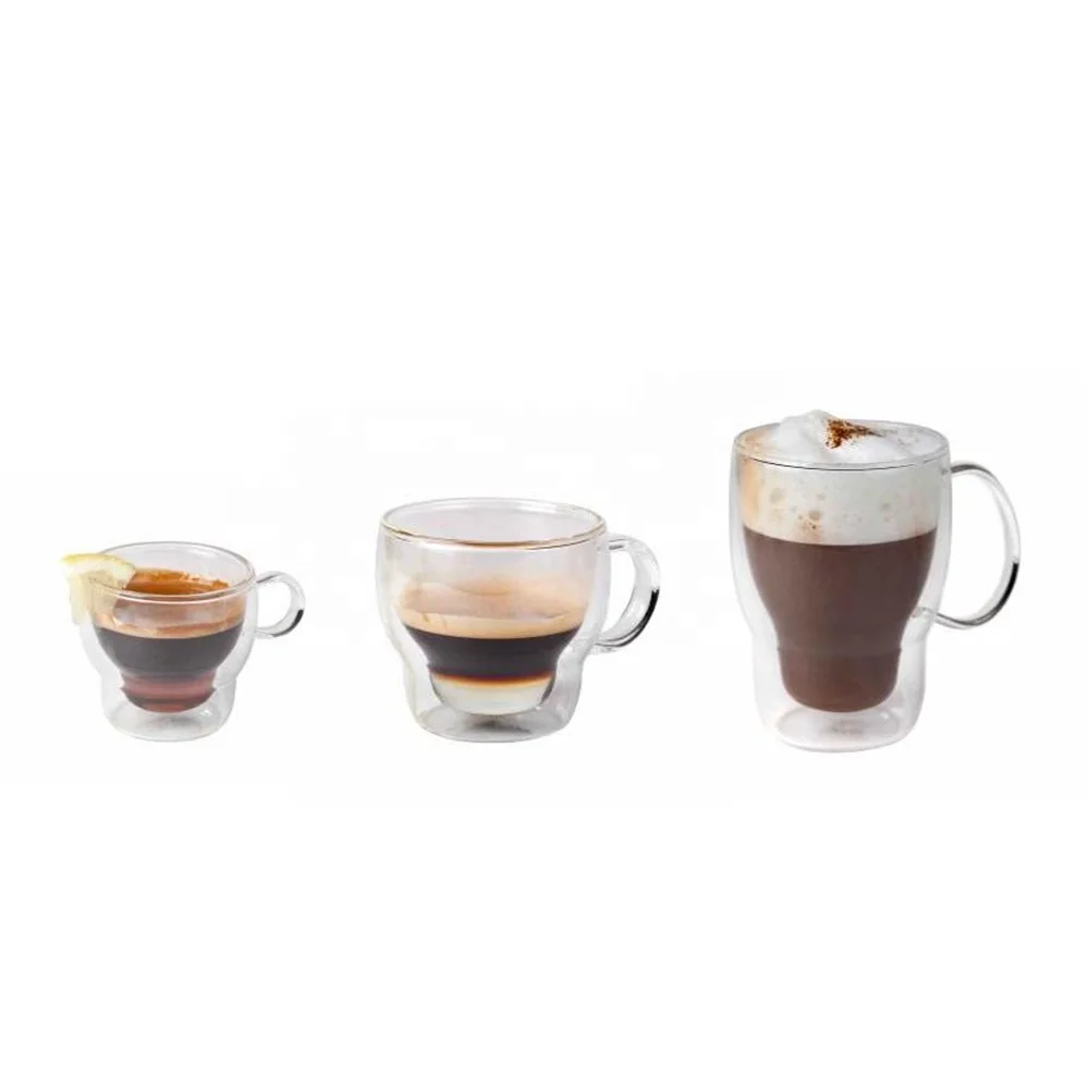 

Thermal High Borosilicate Double Wall Glass Coffee Latte Glass Mug Cup 350ml