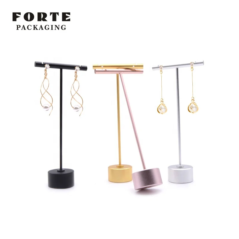 High-grade T-shaped hanging jewelry earrings display stand with metal