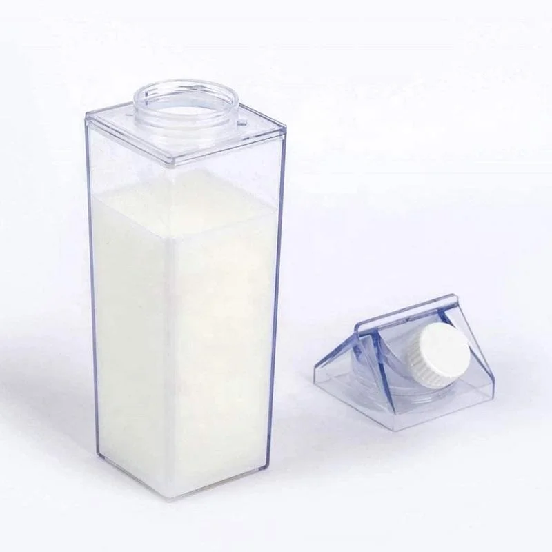 

Reusable Juice Transparent Sport Leak-proof Milk Carton Water Bottle