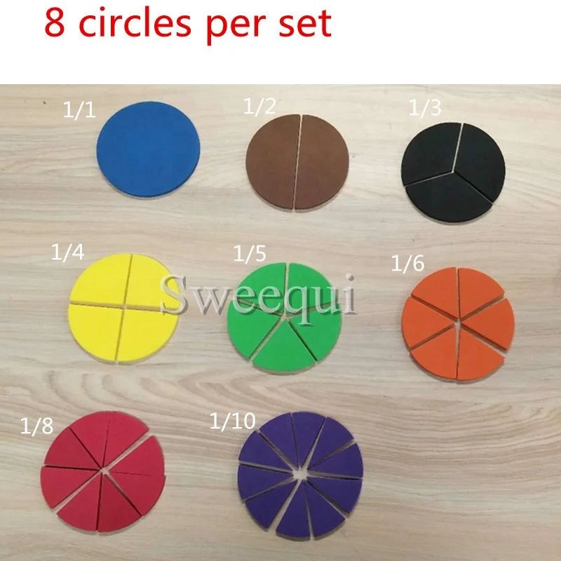 Daju Fraction Circles - 8 foam fraction circles