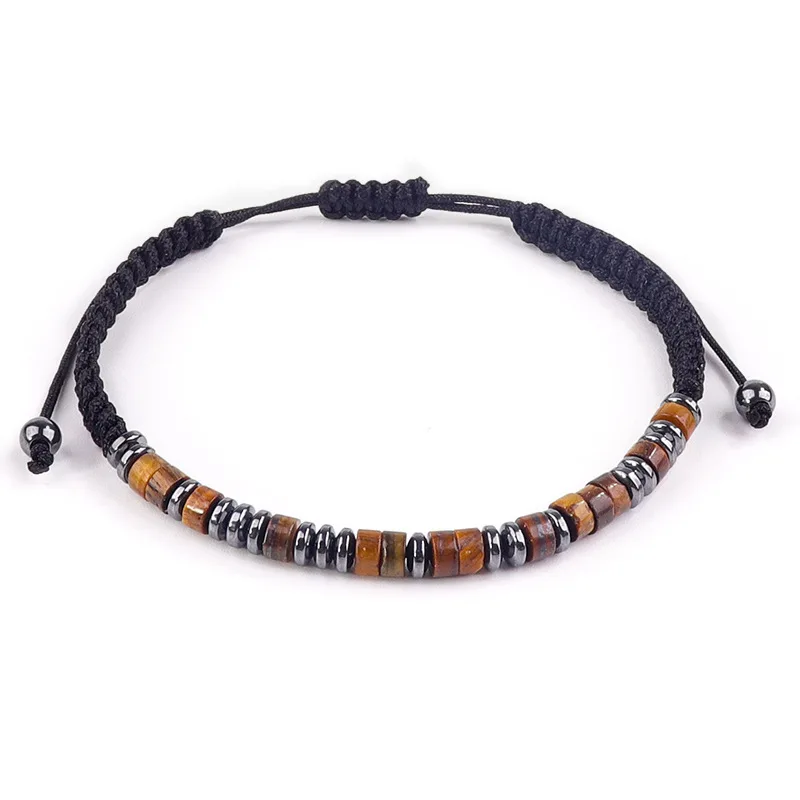 

New Design Card Bracelet To Son Grandson Daughter Nephew Tiger Eye Hematite Beads Morse Code Bracelet for Women Men