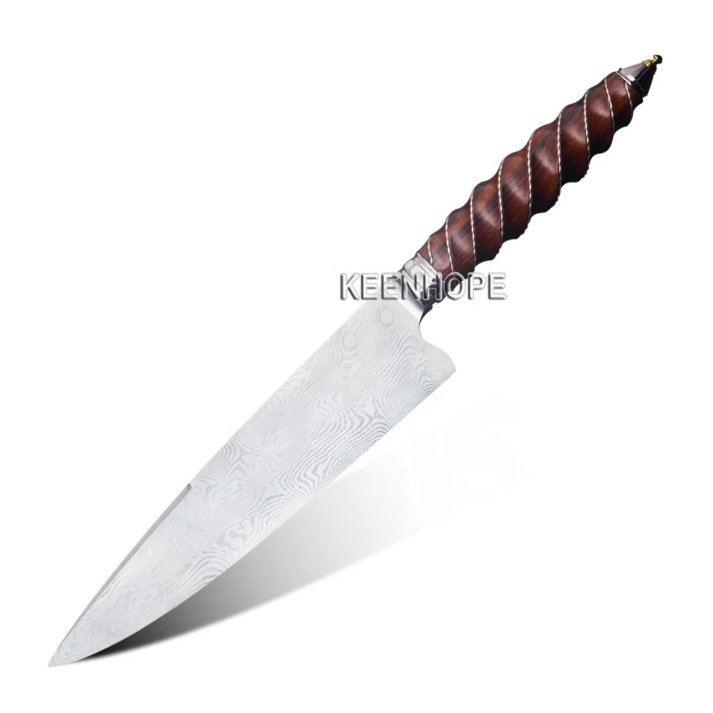 

Luxury Sweden Damasteel RWL34 Damascus Powder Steel Chef Knife USA Desert Ironwood 8 Inch Kitchen Knife Japanese Chef Knife