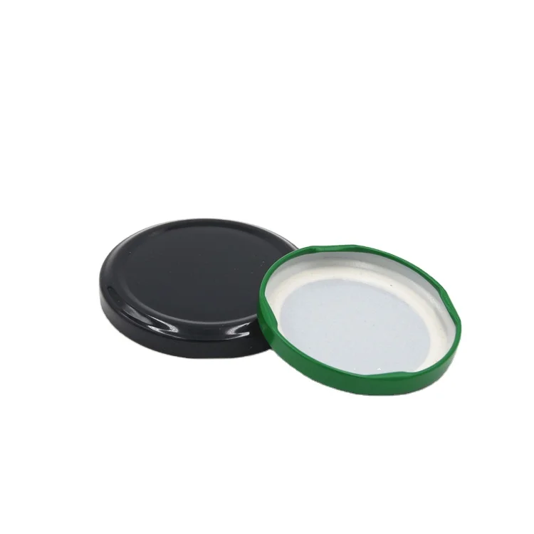 Canning glass jars lids black and green color