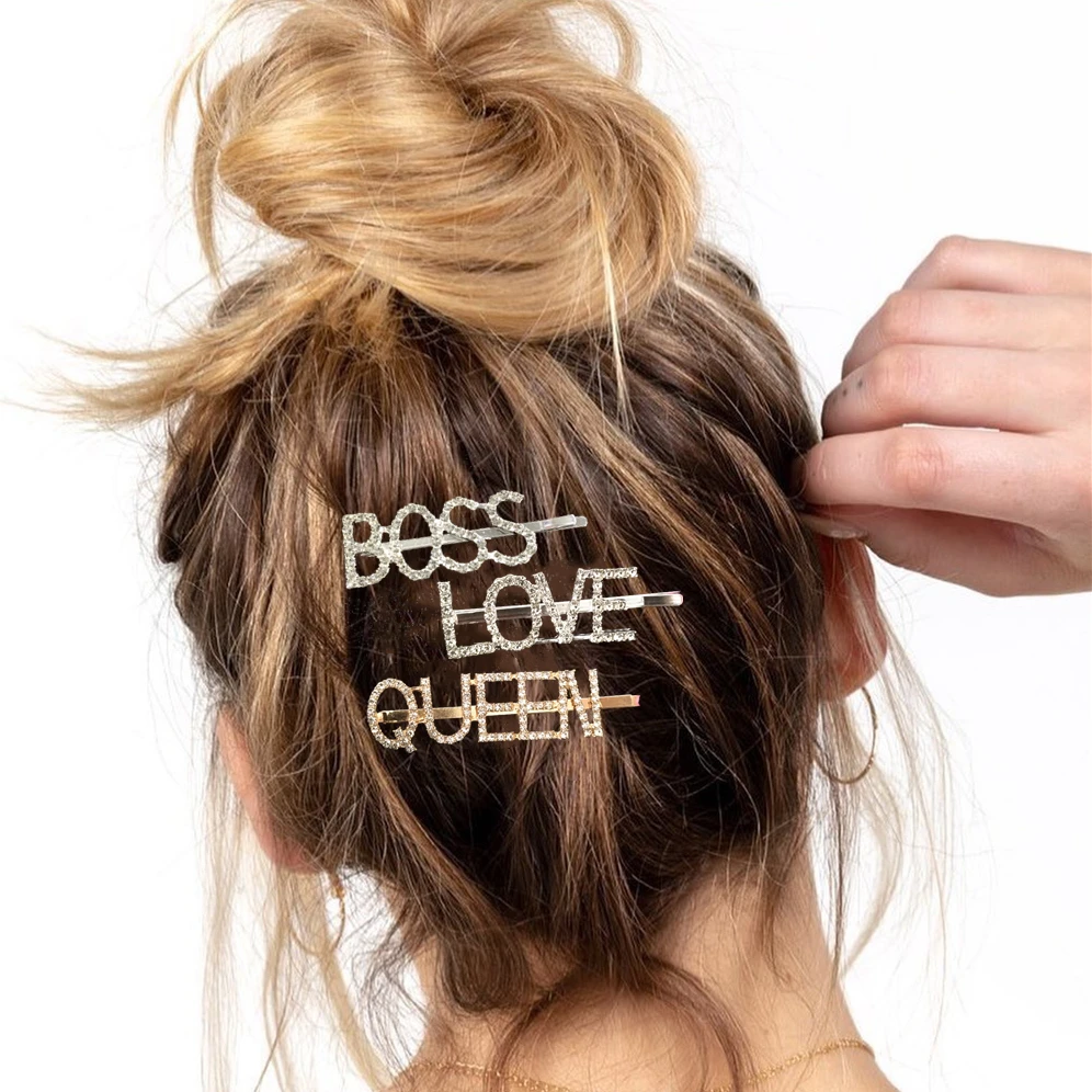 Custom Word Hair Pins Clip Letter Hairpins With Name Boss Hair Pins