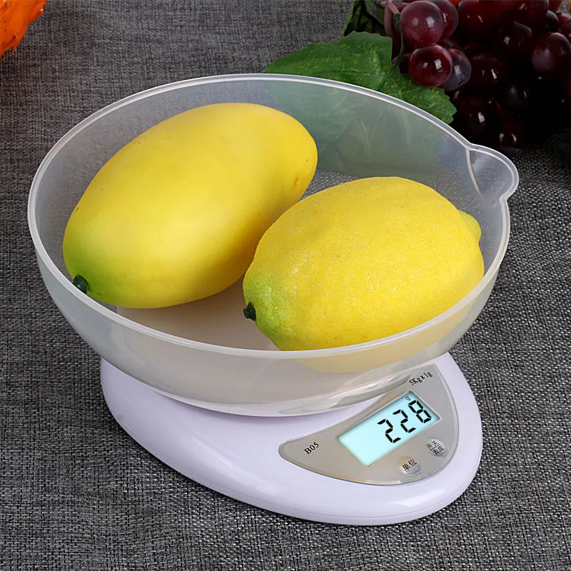 

5kg/1kg,Overland indication,LED display,food kitchen scale, White
