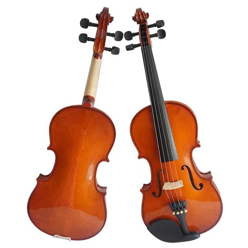 

Chinese famous factory gloss painting orange brown solid student violins