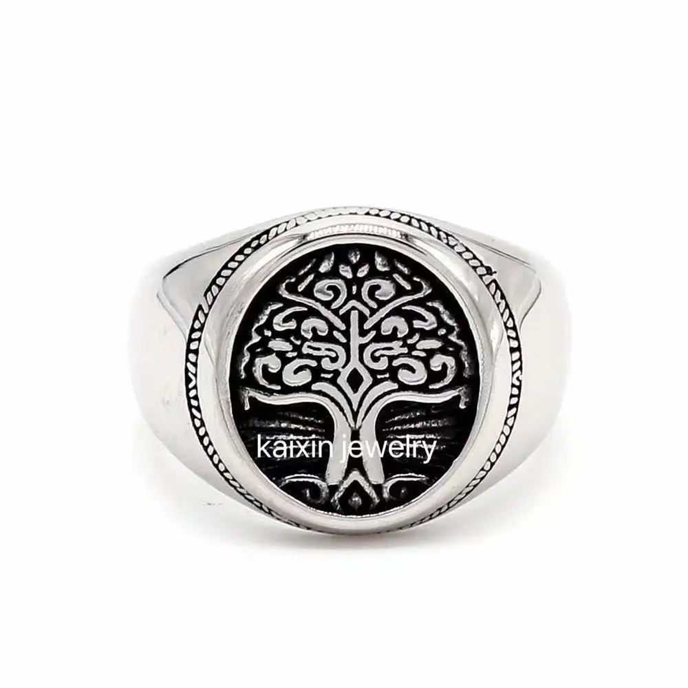 

Hot selling stainless steel ring jewelry tree of life punk men's ring