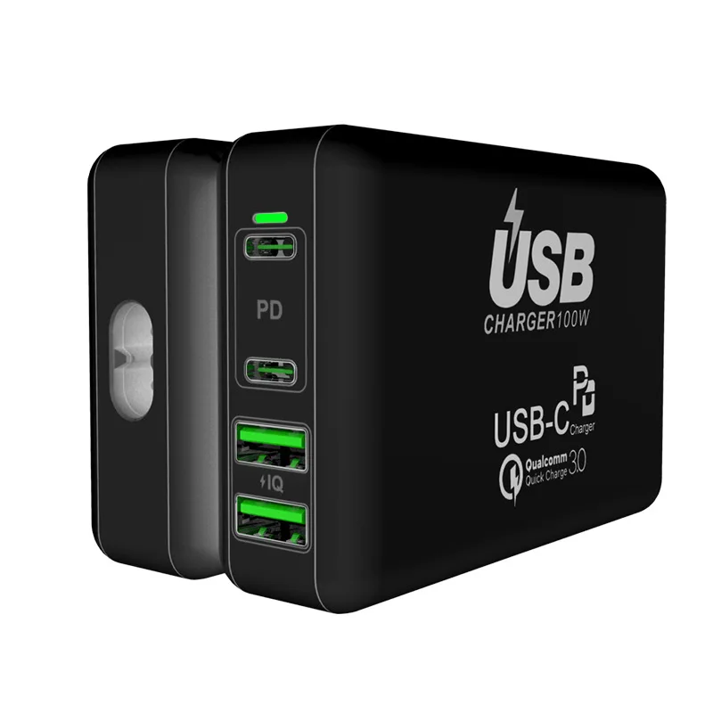 

Super Fast Smart Desktop PD3.0 100W Quick Charging USB Type C Charger 5V 9V 12V 15V 20V 100W Phone Charger Station