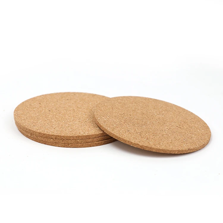 

Custom 4Inch Round Absorbent Drink Coasters Cork Trivet Mats Wooden Cork Coasters, Natural cork