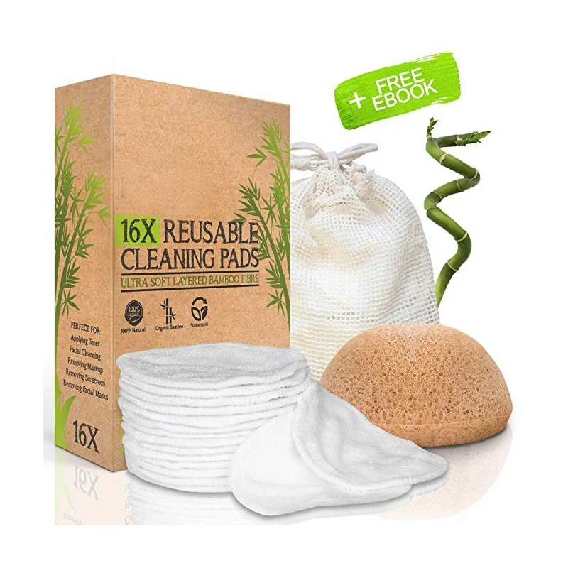 

4 6 8 10 12 14 16 18 20 Pcs Set Reusable Eco 100% Bamboo Cotton Velvet Fiber Charcoal