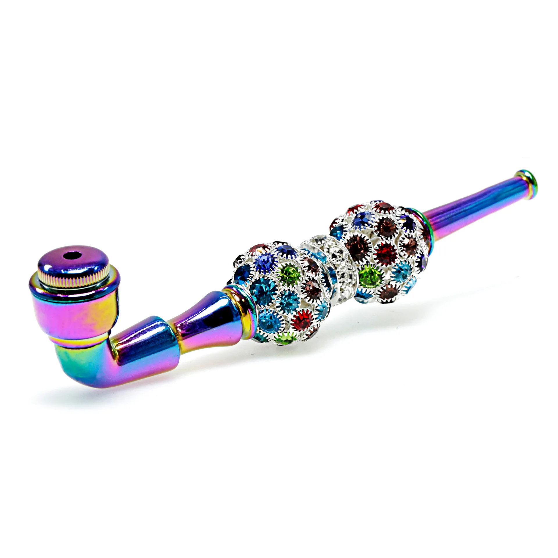 

Factory Outlet Tobacco Pipe Smoking Accessories 128 MM Metal Cigarette Holder With Drill, As picture