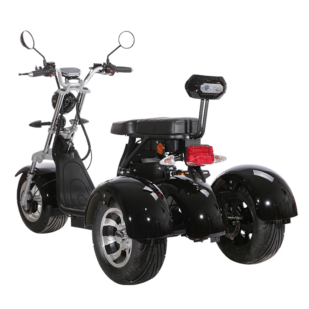 

EU warehouse Adult 3 wheel bicycle Lithium Battery electric scooter 60V 40Ah citycoco 2000 w tricycle e scooter, Bright red;brigh black