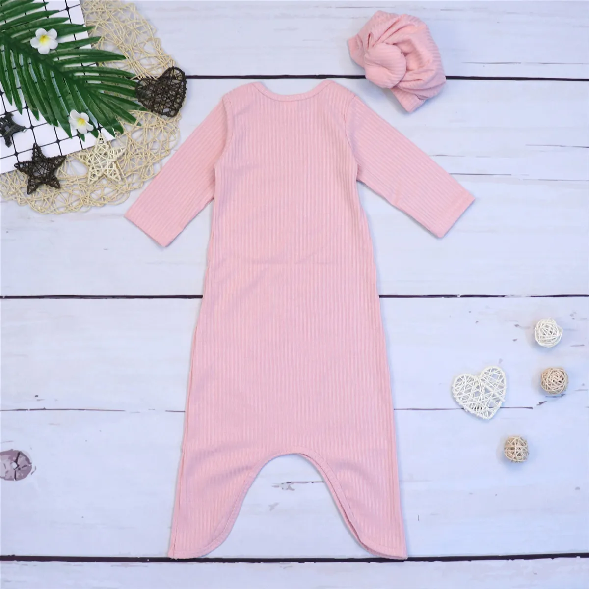 Newborn Infant Kids Baby Boy Girl Ribbed Cotton Swaddle Wrap Sleeping