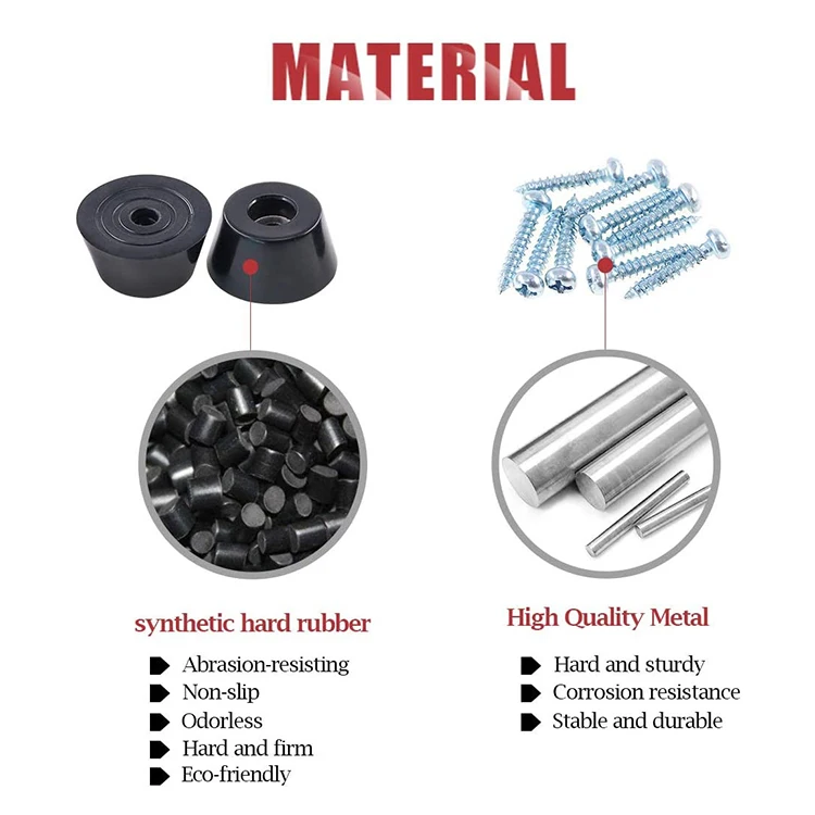 Shqn Round Black Antislip Rubber Feet Bumpers Pads With Built In