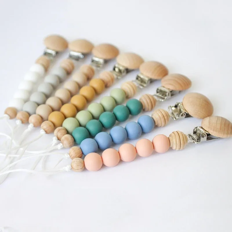 

Wholesale Bpa Free Silicone Pacifier Chain Baby Teething Anti Drop Silicone Dummy Clips