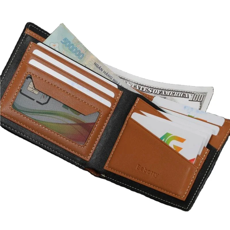 

New Men Wallets Fashion Fresh Fishon Designer's Purse Multi Card Position Wallet Men Leather Purse Men Carteira Billetera Hombre, Customized color