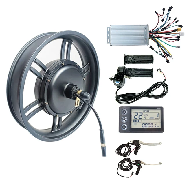 20 20x4.0 20x4 Inch Gearless 48V 1500W Fat Tire Rear Wheel Hub Motor Electric Bicycle E Bike Conversion Kit