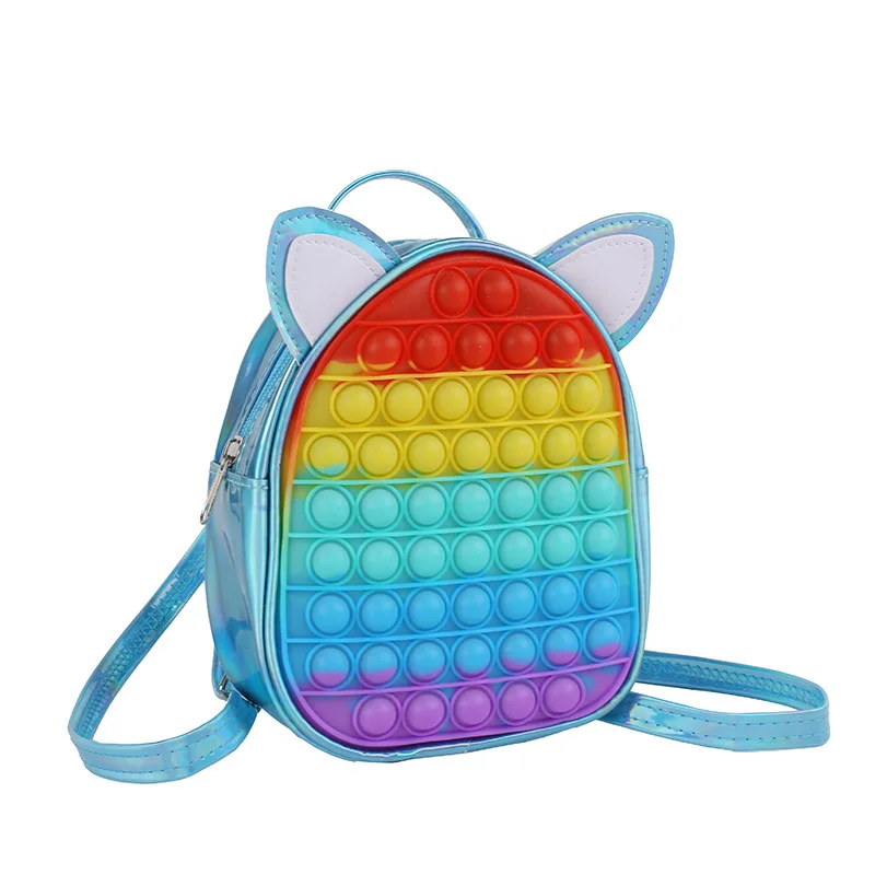 

Large Capacity Cartoon Backpack Silicone Bubble Fidget Toy Fidget Back Pack Cat Sqeeeze Sensory Toy Backpack