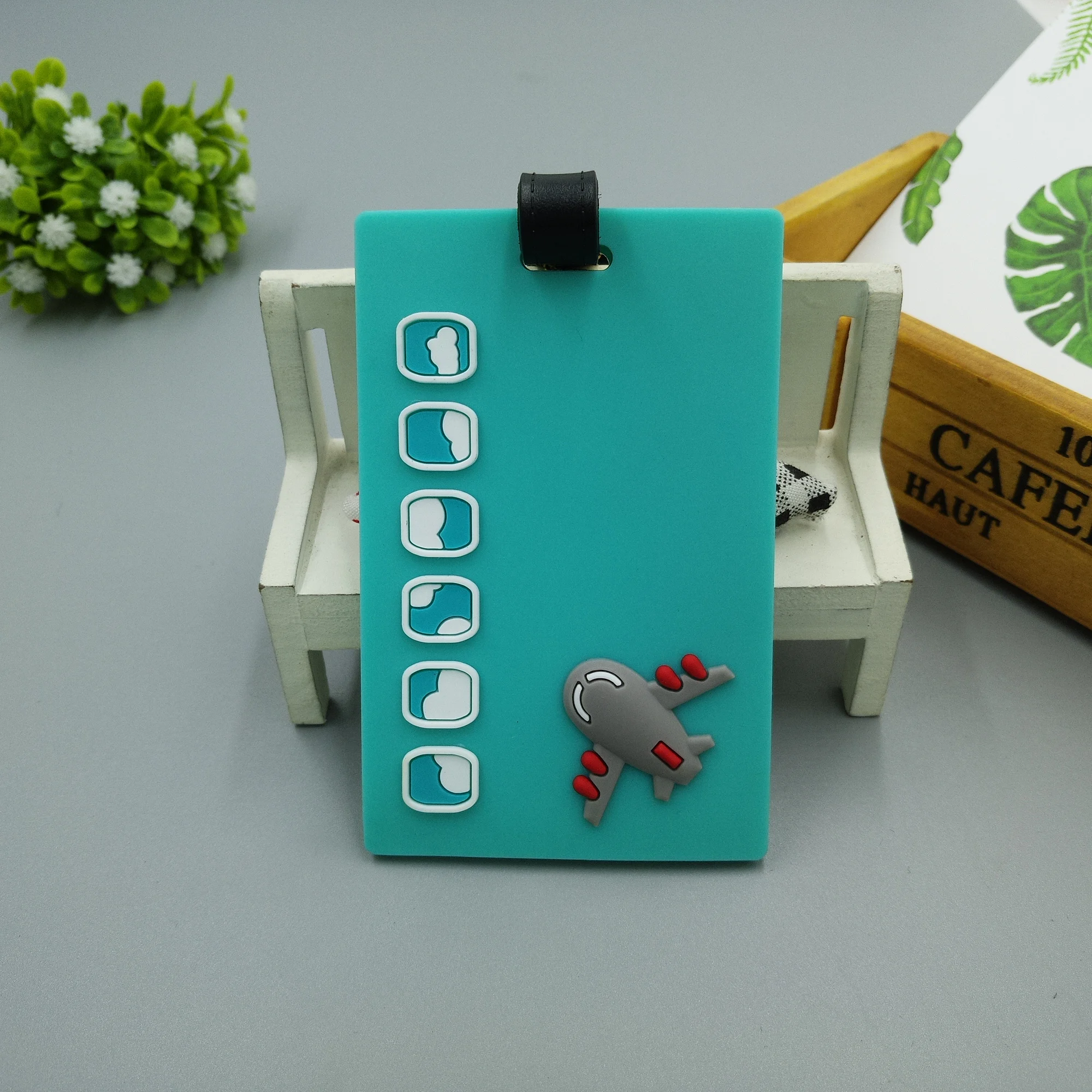 可爱的金属标签/板空白白色 pvc 行李标签名称地址手写标签