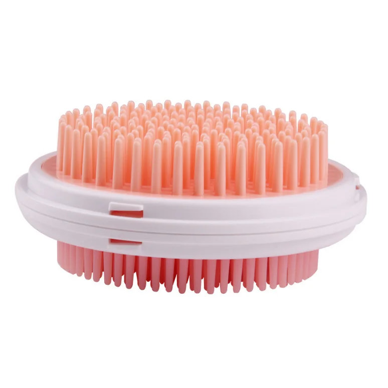 

2021 New type pet brush cleaning supplies bath brush double-sided massage brush, Grey pink