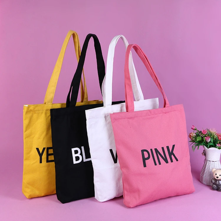 

Black Women Handbags Tote Bag with Logo Custom Printed Canvas Cotton Silk Customized Gsm Style Time Pattern Letter Pcs Color USD, 4 colors