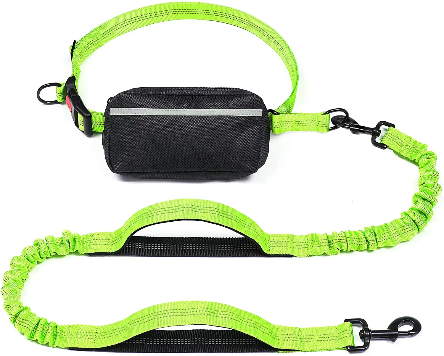 

Reflective Retractable Professional Waterproof Waist Belt Elastic Bungee Dual Padded Hands Free Dog Running Leash, 10 color are choose