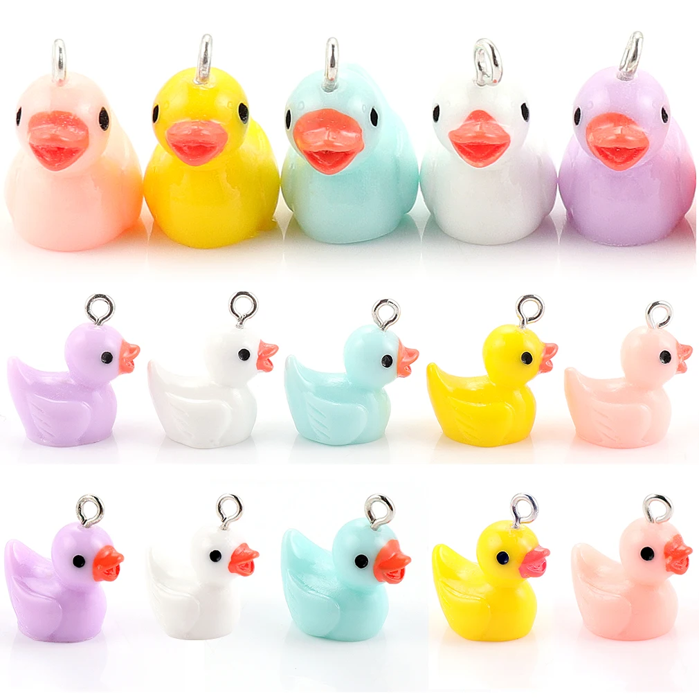 

Multicolor resin duckling pendant DIY cute men and women making gift earrings bag necklace Bracelet ornaments accessories